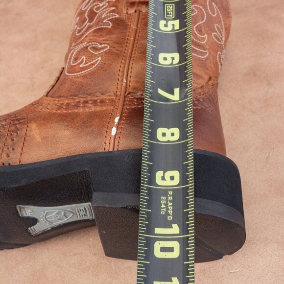 Ariat Women Fatbaby Brown Leather Slip-on Western Cowboy Boots sz 7 - Picture 11 of 12